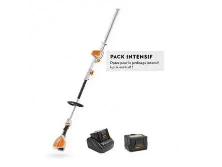 TAILLE HAIES PERCHE STIHL HLA 56 PACK INTENSIF AVEC 2 X AK 20 + AL 101 EXPANSION MACHINES